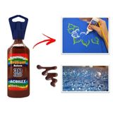 Tinta Dimensional Relevo 3d 35ml Brilhante Marrom - Acrilex
