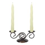 Castiçal Ondas 20 Cm Suporte Candelabro Com Velas Brancas