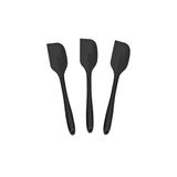Kit 3 Espátulas De Silicone Curva 21cm Preta Reforçada -