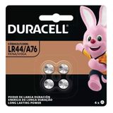 Pilha Lr44 Duracell A76 Botão C/4 Original Longa Duração