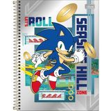 Caderno 1 Matéria 80 Folhas Sonic Espiral Escolar Capa Dura