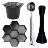 Kit Cápsula Nespresso Reutilizavel Tamper Inox Colmeia