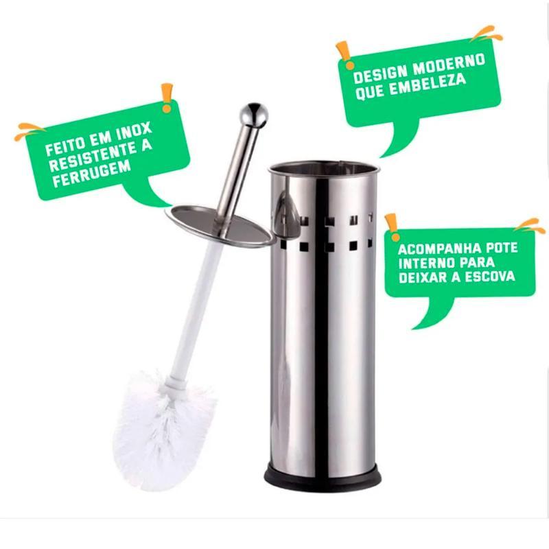 Escova Sanitária Limpar Vaso Sanitário Tipo Aço Inox - Carrefour