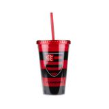 Copo Plástico Canudo 450ml - Flamengo