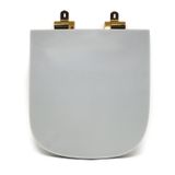 Assento Sanitário Poliéster Para Louça Quadra/unic/axis Deca Slow Close Red Gold Cinza Fosco
