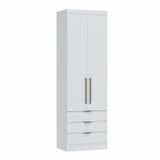 Guarda Roupa Modulado 2 Portas 3 Gavetas Infinity  Branco Line