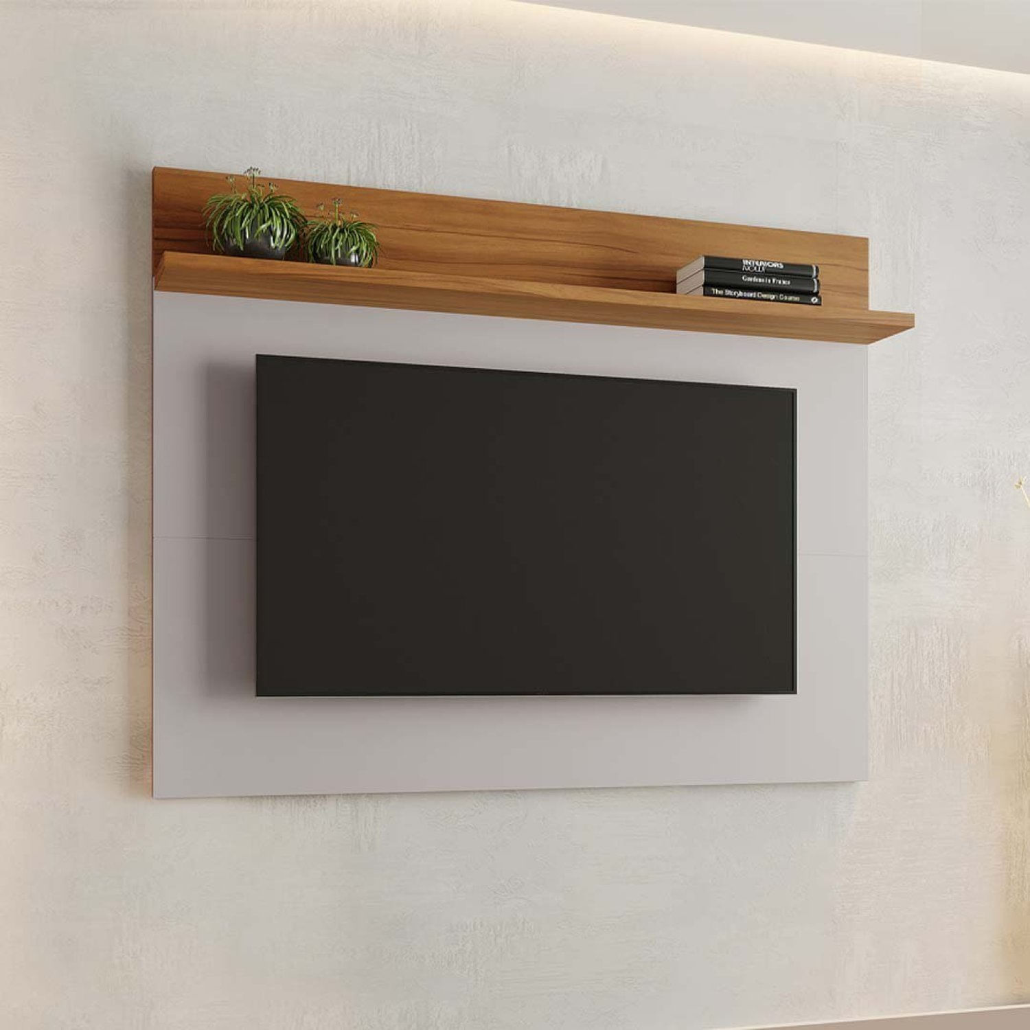 Painel Para Tv De Até 50 Polegadas Nt 1185  Off White/freijó Trend