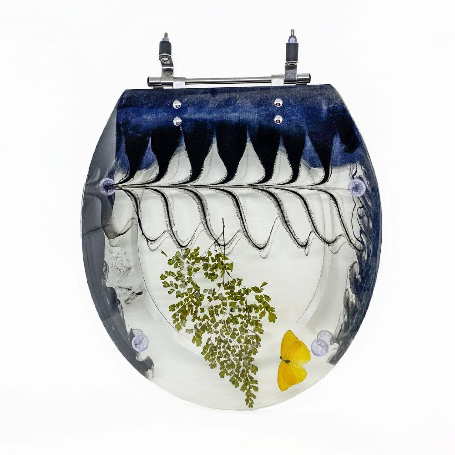 Assento Sanitário Poliéster Para Louça Azálea/standard/carina/flamingo/fiore/sabará Aço Decorado 'av Preto