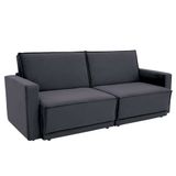 Sofá-cama Casal 3 Lugares Retrátil Sem Caixa Suede Grafite