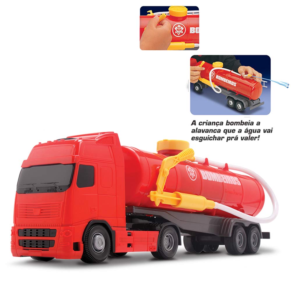 Caminhao Roda Livre Voyager Bombeiro Solta Agua Roma Brinquedos