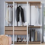 Guarda Roupa Closet 3 Peças Com 3 Cabideiros 4 Gavetas E 2 Nichos Easy Prodecor Branco/montana