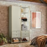 Guarda Roupa Closet Modulado Industrial 1 Porta 4 Gavetas Olivar Off White