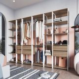 Guarda Roupa Closet 6 Peças Com 3 Cabideiros 6 Gavetas E 16 Nichos Easy Prodecor Branco/montana