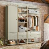 Guarda Roupa Closet Modulado Industrial 1 Porta 6 Gavetas Olivar Off White