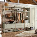 Guarda Roupa Closet Modulado Industrial 1 Porta 8 Gavetas Olivar Off White