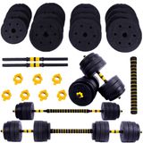 Halteres Anilha Barra Kit Musculação Peso Academia 40kg Yangfit