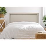 Cabeceira King Estofada Para Cama Box Com Tachas 193x60cm Reta Luxo Off White/fumê