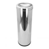 Lixeira Aço Inox Com Tampa Basculante Meia Esfera 30 Litros Cor:inox