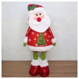 Decoração Boneco Natal Papai Noel Perna Ajustável 45cm