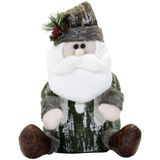 Decoração Natal Boneco Papai Noel Sentado Tecido Natalino 33cm