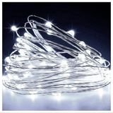 Fio De Fada 30 Lâmpadas Cordão Luz Led Branca 3 Metros À Pilha