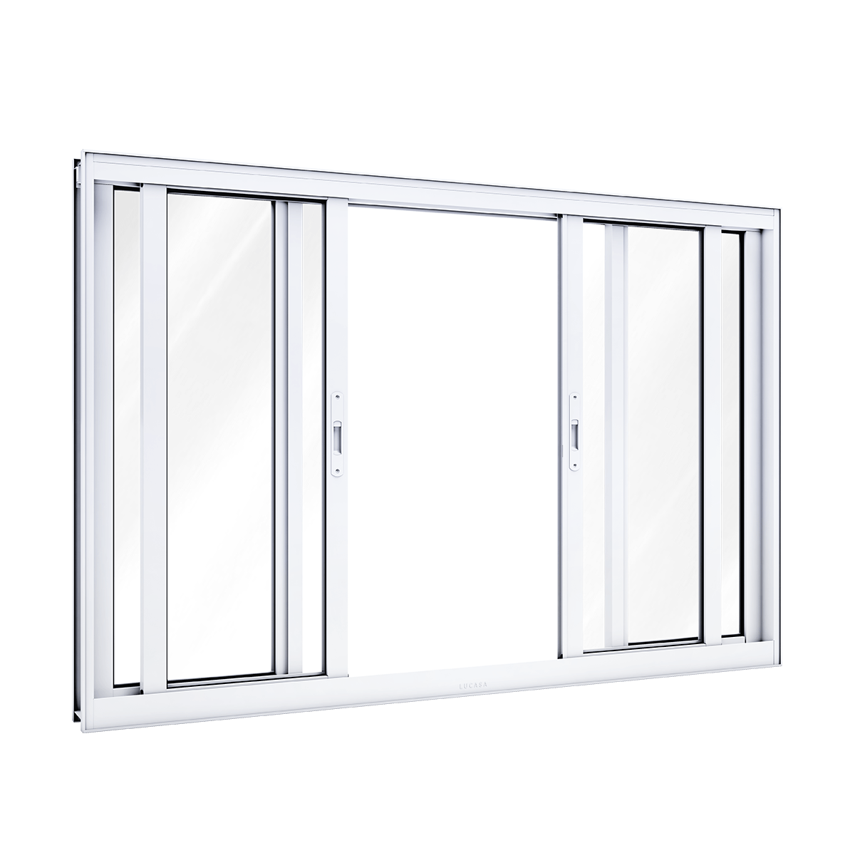 Janela De Correr Aluminio 4 Folhas Com Vidro Abertura Central 120cmx150cm Lucasa Branco