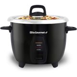 Elite Gourmet Panela Elétrica de Arroz, 2,3 L, 400W, 110V, preta.