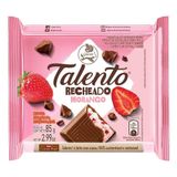 Chocolate Garoto Talento Recheado Morango 85g - Embalagem Com 12 Unidades