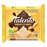 Chocolate Garoto Talento Branco Com Cereais E Passas 85g - Embalagem Com 12 Unidades