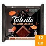 Chocolate Garoto Talento Meio Amargo Com Amêndoas 85g - Embalagem Com 12 Unidades