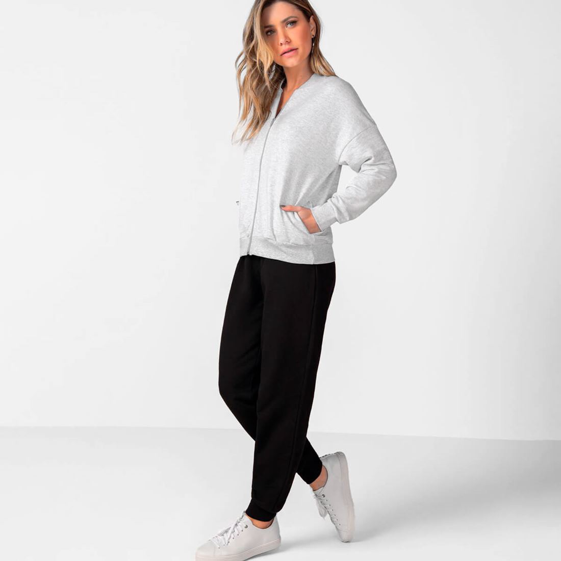 Calça Moletom Feminina Básica Jogger