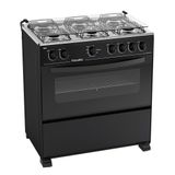 Fogão De Piso Esmaltec 6 Bocas Bali | Mesa De Inox Preto