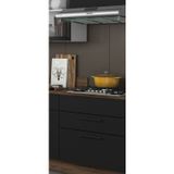 Balcão Em Aço De Cozinha 80cm Com Tampo Para Cooktop 5 Bocas 2 Gavetas Exclusive  Grafite/preto Matt