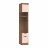 Módulo Mesa De Cabeceira 2 Portas 1 Gaveta Infinity  Macadâmia/blush Line