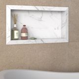 Nicho Para Banheiro Em Porcelanato Polido Diamante 60x30cm  Branco