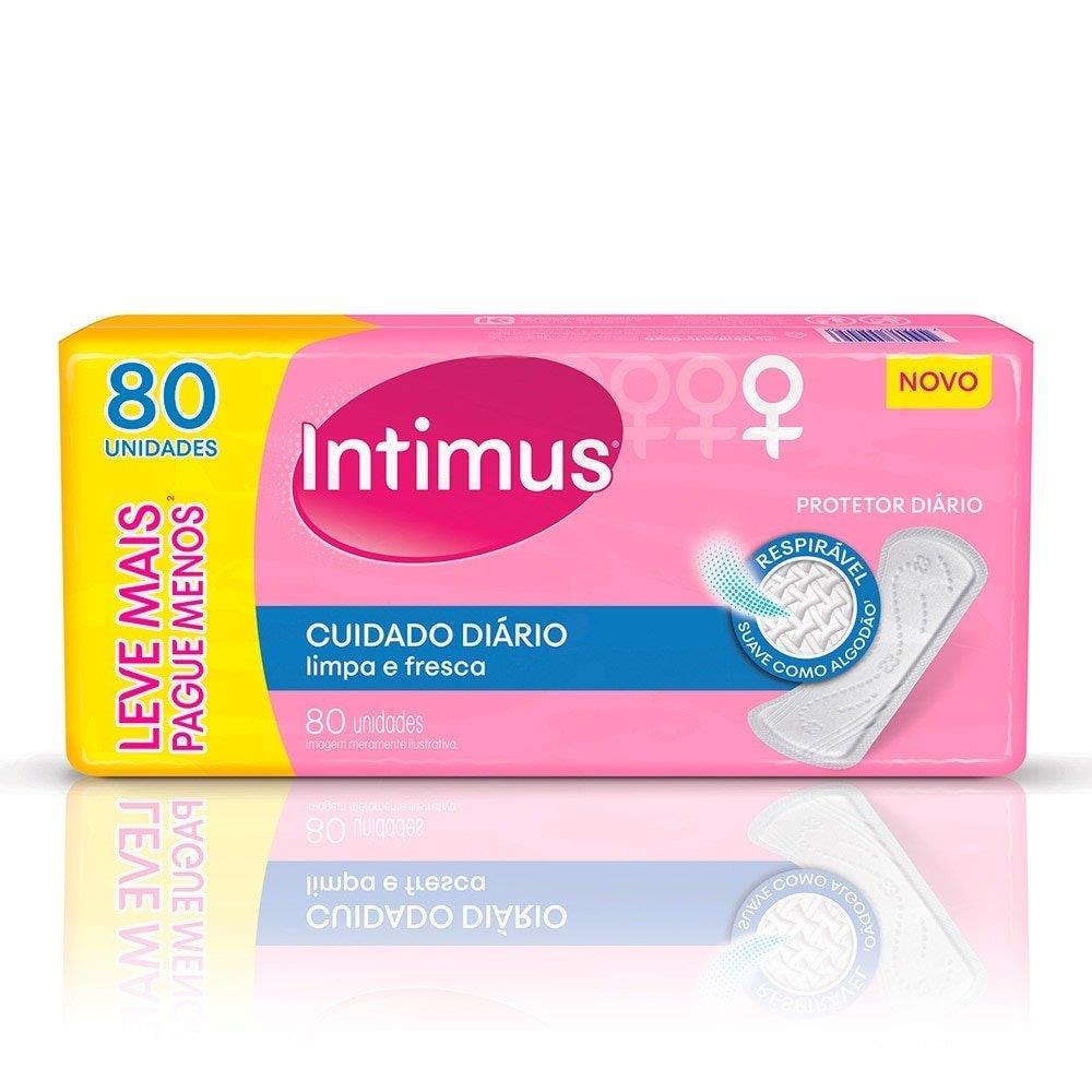 Absorvente Intimus Protetor Diário Sem Perfume Sem Abas Embalagem Com 80 Unidades