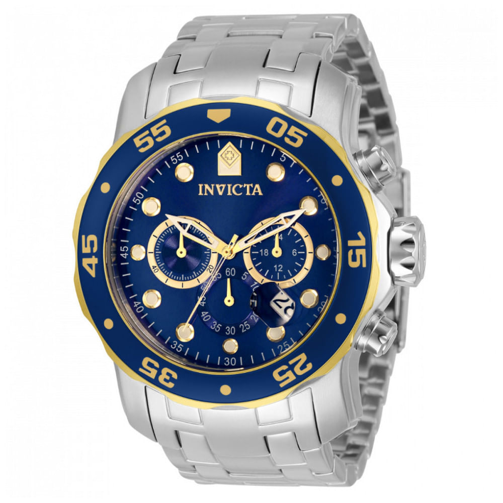 Relógio Masculino Pro Diver, Invicta Zg33996, Prata E Azul Marinho