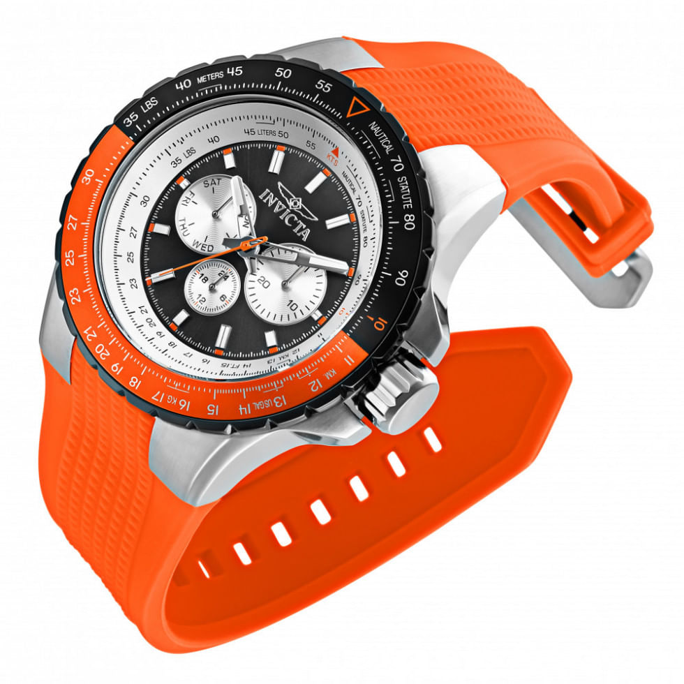 Relógio Masculino De Quartzo Aviator, Invicta 33035, Laranja