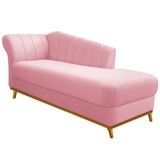 Diva Recamier Vanessa 160cm Lado Direito Suede Cor Rosabebê