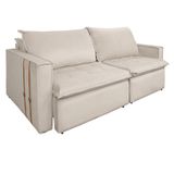 Sofá Retrátil Reclinável 3 Lugares 230 Cm México Veludo Off White K01 - D&#39;rossi