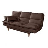 Sofá Cama Vancouver 3 Lugares Império Reclinável Casal Pés Madeira Com Banqueta Suede Marrom 379