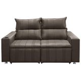 Sofá 2 Lugares Retrátil Madri 1,50m C-molas Veludo Chocolate