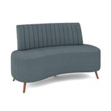 Sofá 2 Lugares Living 135cm Pé Palito Maraú Bouclê K01 - D&#39;rossi Cor Azul