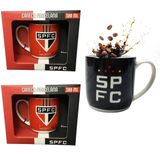 Kit 3un Caneca Xicara Porcelana Premium 300ml Café Tricolor