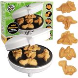 CucinaPro Máquina de Waffle Dinossauros Divertido Crianças e Adultos 5 Dinos Antiaderente Branco 110V