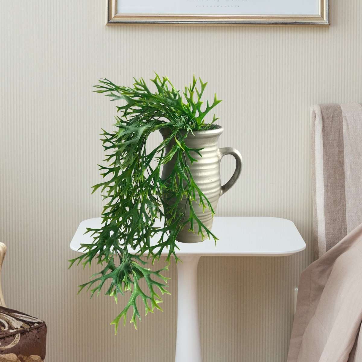 5 Plantas Pendente Chifre De Veado Artificial (75cm) Transforme Seu Espaço Com Decorações Permanentes