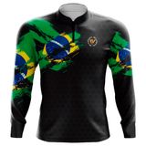 Camiseta By Aventura Manga Longa Fator Proteção Solar Uv30+ Brasil Infantil E Adulto