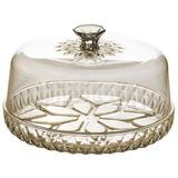 Queijeira De Plástico Com Tampa Cristal Glamour Âmbar Plasutil Ref.14225