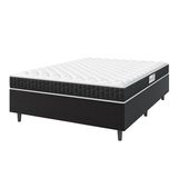 Cama Box Colchão Casal Espuma D33 Toronto 138x188x52cm Preto / Branco Hellen - Suporta Até 120kg Por Pessoa