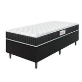 Cama Box Colchão Solteiro Espuma D33 Toronto 78x188x52cm Preto / Branco Hellen - Suporta Até 120kg Por Pessoa